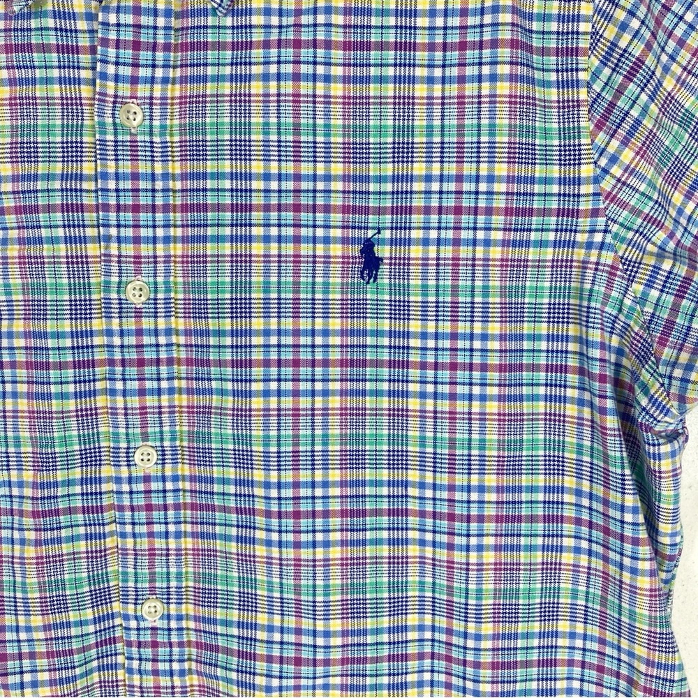 Polo Ralph Lauren Classic Fit Oxford Button Down Shirt Plaid Colorful Mens L - Picture 6 of 16